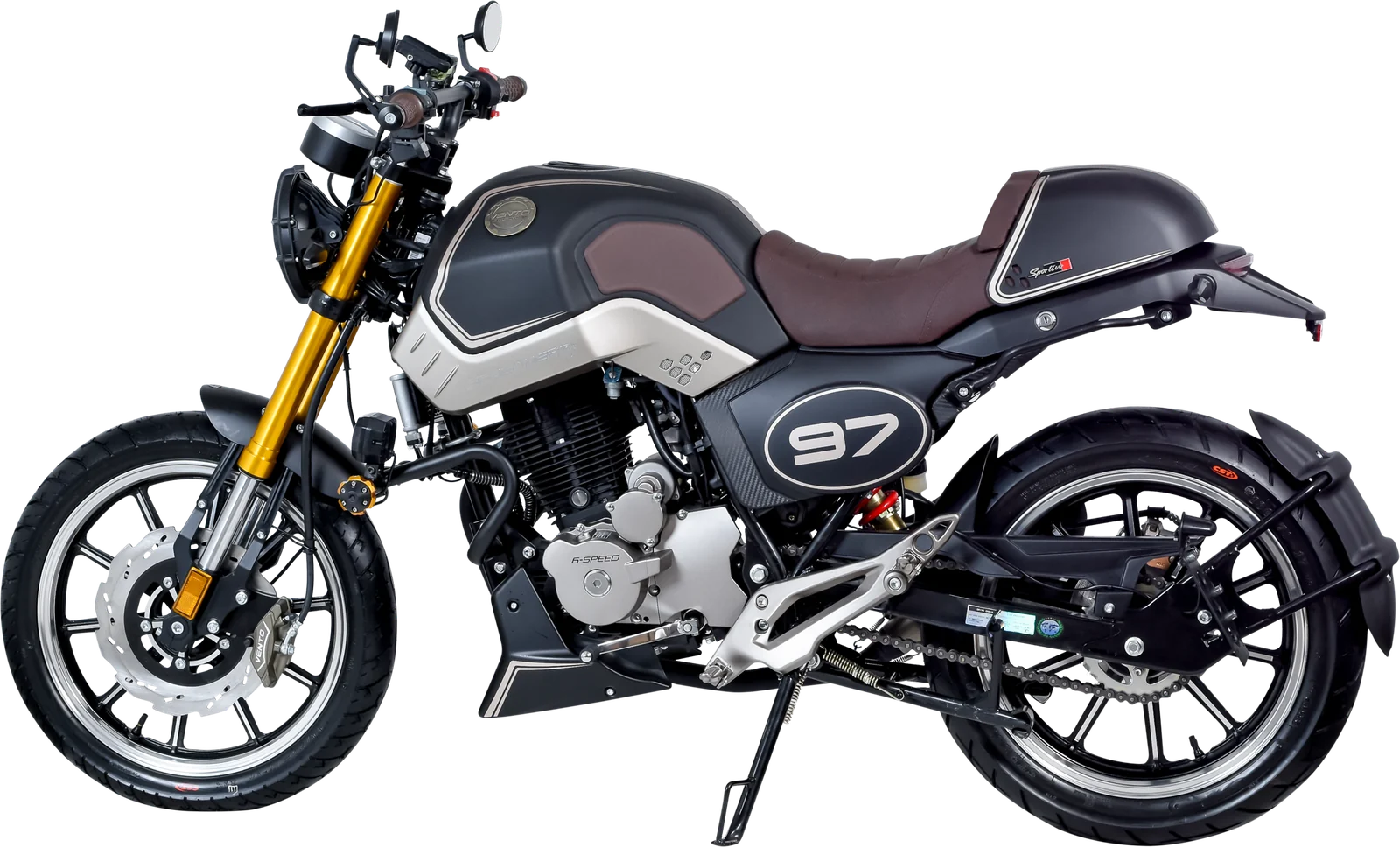 Moto Vento Screamer Sportivo 300 azul navy mate / negro mate, vista lateral izquierda