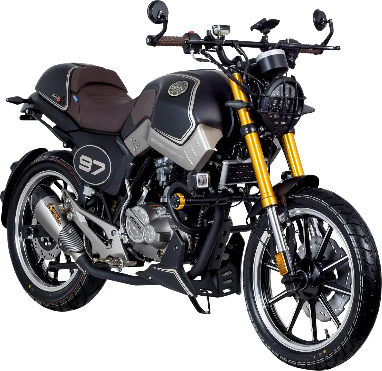 Moto Vento Screamer Sportivo 300 azul navy mate / negro mate, sobre fondo transparente