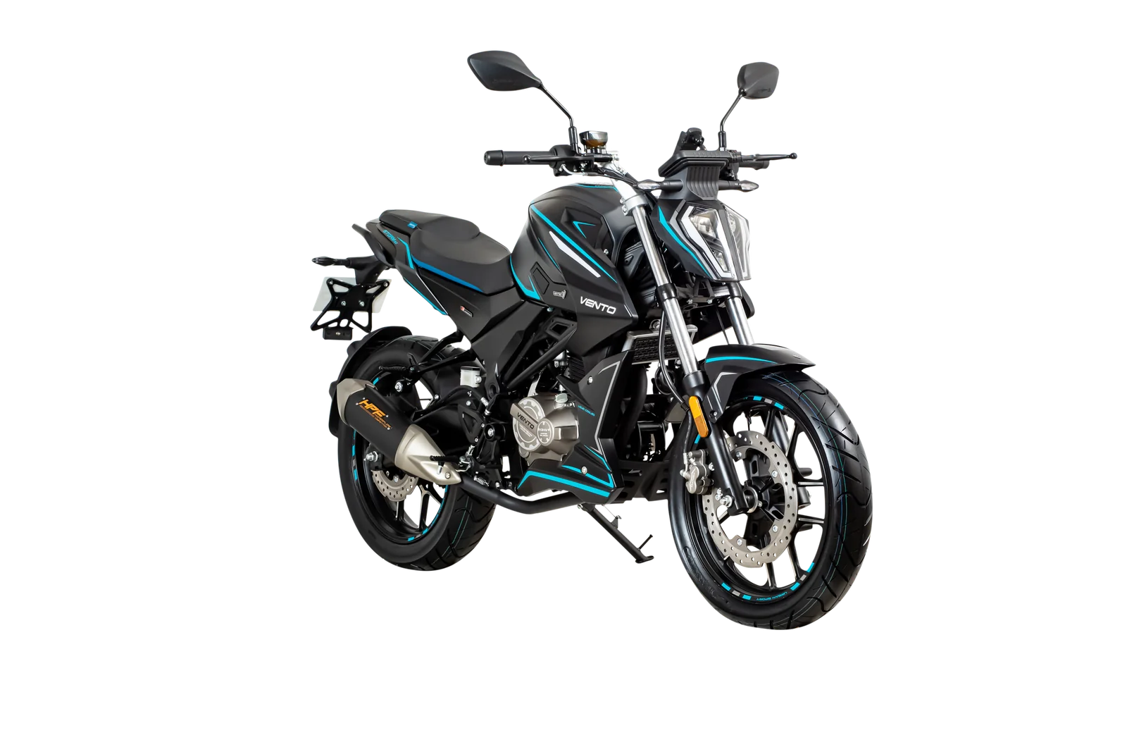 Moto Vento Storm 300 negro mate, sobre fondo transparente