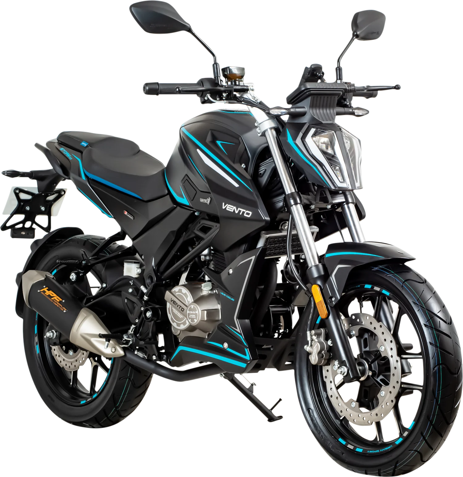 Moto Vento Storm 300 negro mate, vista trasera